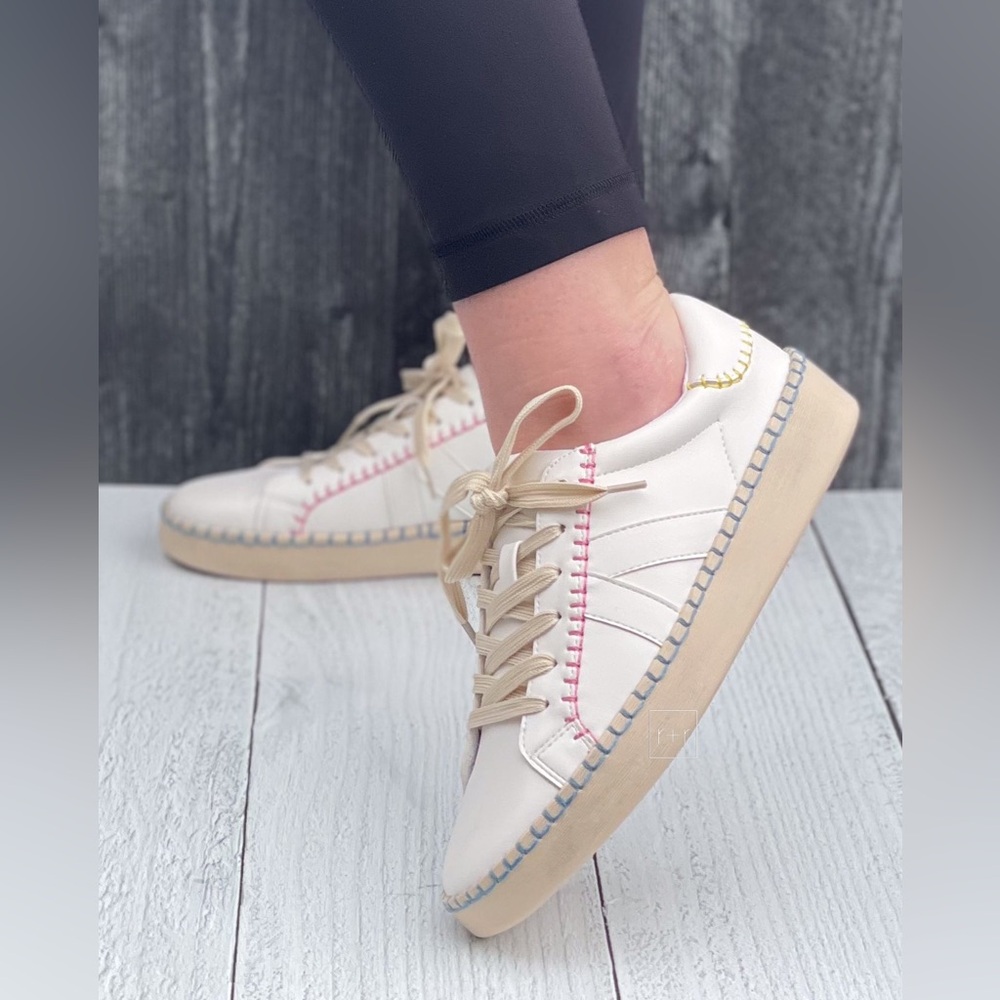 Corkys Footwear Friend Zone Multicolor Rainbow Stitch Casual Sneaker